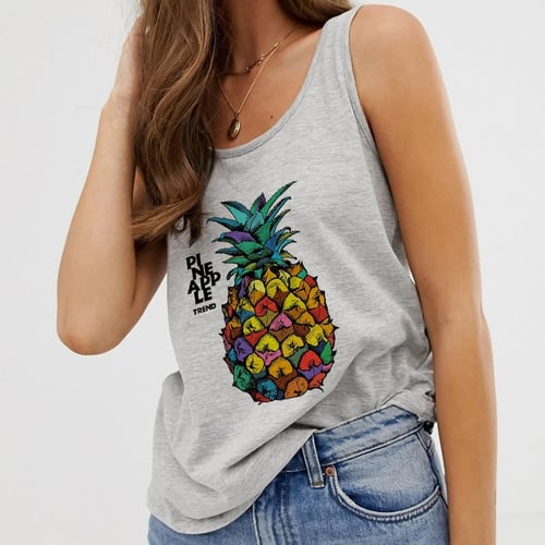 Vest Tank Tops Summer Women Sexy Camisole Pineapple Avocado Print Tops Harajuku Sleeveless Female T Shirt 90s Casual Plus Size Buy Vest Tank Tops Summer Women Sexy Camisole Pineapple Avocado Print Tops