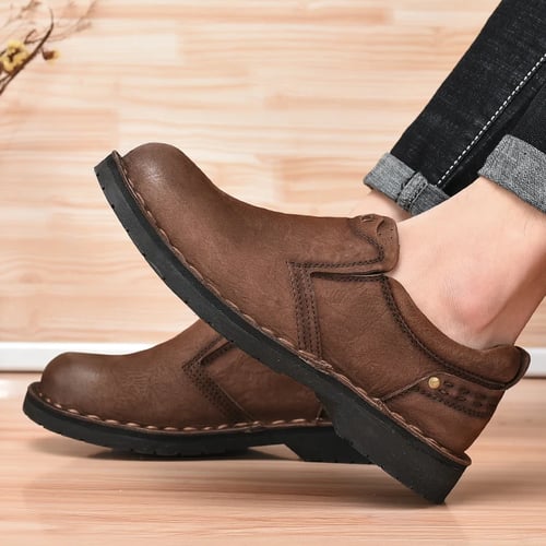 Men Casual Shoes Leather Soft Leisure Mens Loafers Adults Breathable Footwear 