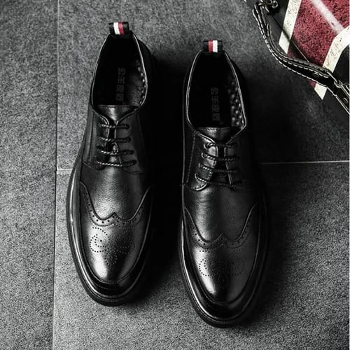 Men Formal Business Dress Leather Shoes Pointed Toe Leisure Retro Casual Oxfords