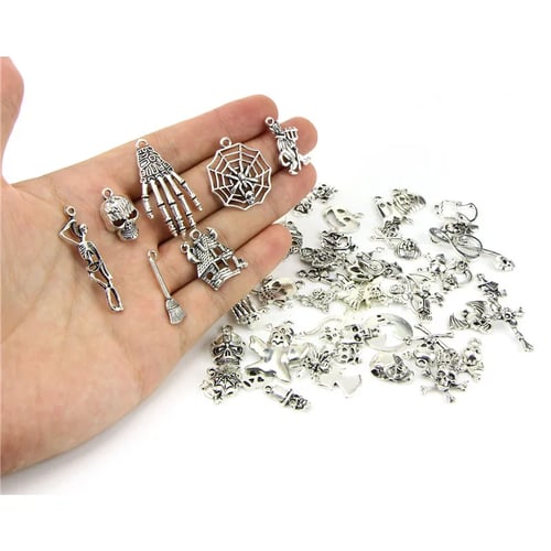 20pcs/Set Mixed Lots Jewelry Making Retro Silver Alloy Hearts Pendants Charms 