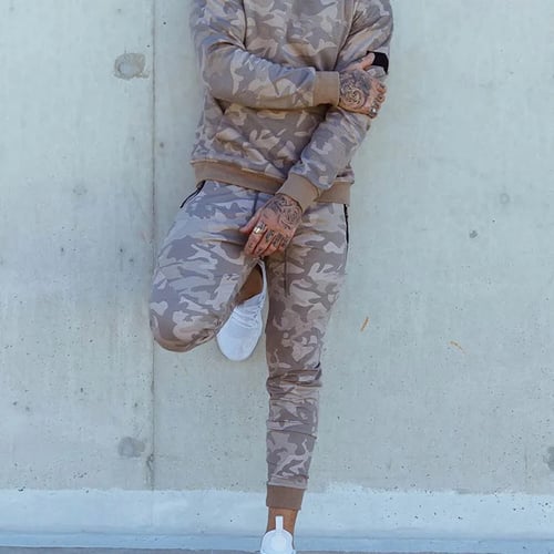 Men's Camouflage Camo Cargo Combat Gym Pants Joggers Sports Sweatpants Trousers 