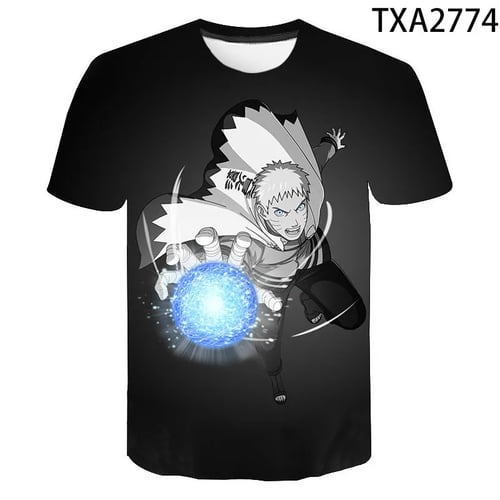 Takyojin Girls Fashion 3D Digital Anime Naruto Print Crop Top T-Shirts and Shorts Clothes Set Two Piece Suit 