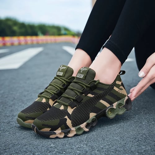 Men Army Camo Slip On Mesh Breathable Athletic Running Sneakers Casual Shoes 