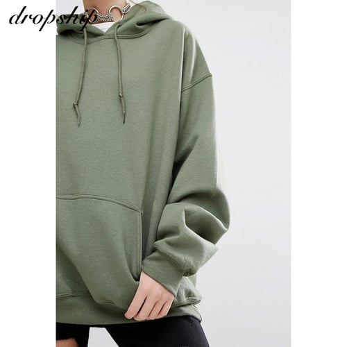 Autumn Ladies Plus Size Loose Button Pullovers Solid Hoodies Sweatshirt S-5XL 