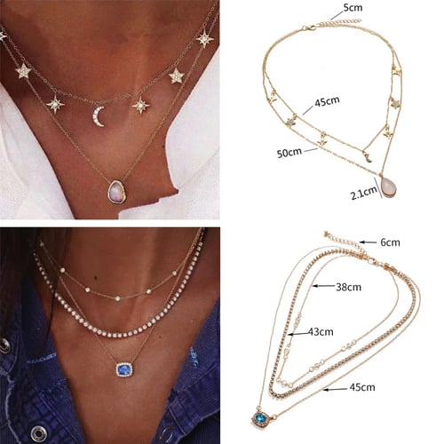 Fashion Necklaces Alloy Women Choker Gold Color Crystal Pendant For Ladies Gift 