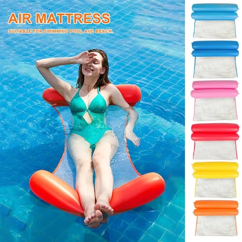 Summer Water Hammock Foldable Inflatable Air Mattress Swimming Pool Beach Mat 