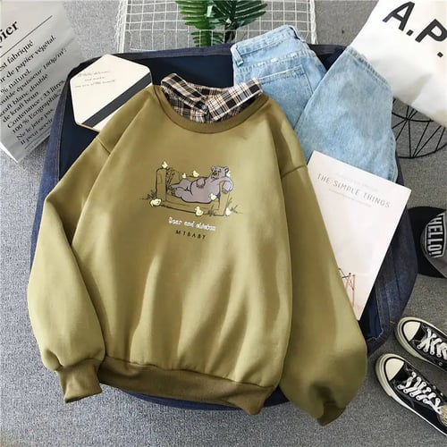 Sweatshirts for Teen Girls Trendy Casual Bear Long Sleeve Tops Cute Graphic Hoodies Pullover Drawstring Blouses