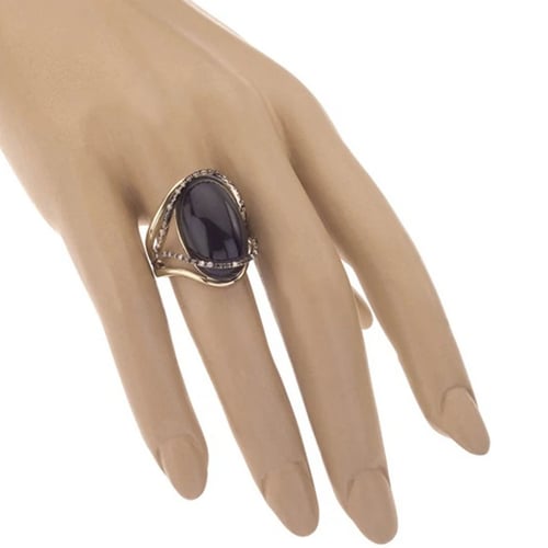 Jewelry Royal Blue Big Vintage Crystal Wedding Antique Rings for Women Gifts 