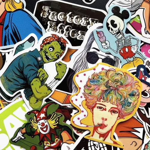 50Pcs Graffiti Sticker Pack Suitcase Cool Laptop Stickers Skateboard Sticker 