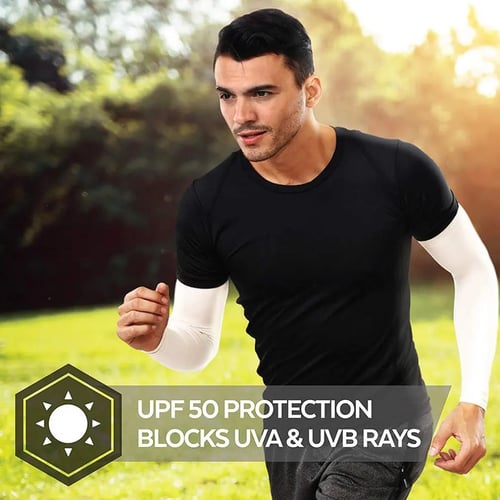 1 Pair UPF 50 Arm Sleeves UV Protection Compression Sun Sleeves for Men Women 