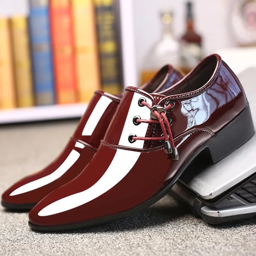 Mens Casual Classic Tassel Comfortable Low Top Slip On Patent Leather Formal Shoes Fashion Oxford