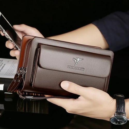 Men Clutch Bags Luxury Male Leather Purse Men's Wallet Handbag Large Capacity