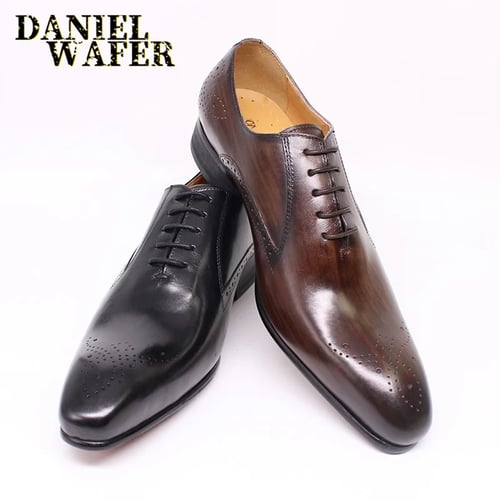 Details about   Brogue Mens Genuine Leather Business Shoes Wedding Formal Carved Oxfords Party L 
