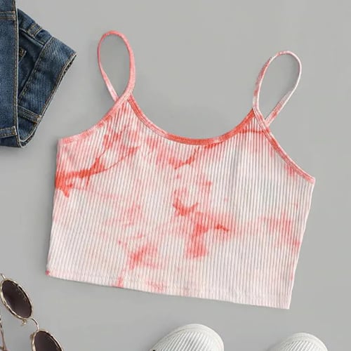 Plus Size Women Crop Tops Womens Casual Tie Dye Sleeveless Vest Halter Cami Tank Top Plus Size Women Crop Tops Womens Casual Tie Dye Sleeveless Vest Halter Cami Tank Top