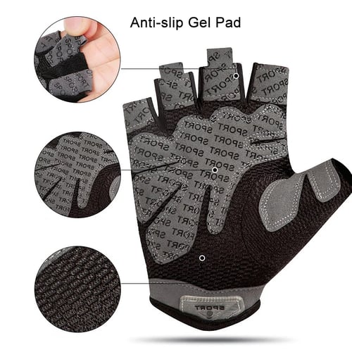 Gym Fitness Half Finger Gloves Men Women Crossfit Weight Lifting Hand Protector 