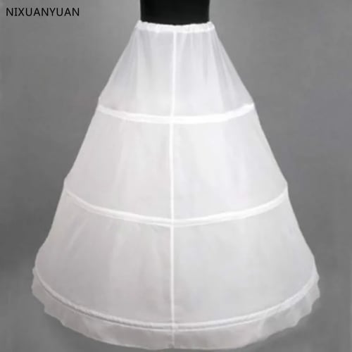 White/Black 3 Hoop Bridal Ball Gown Crinoline Petticoat Skirt Slip 