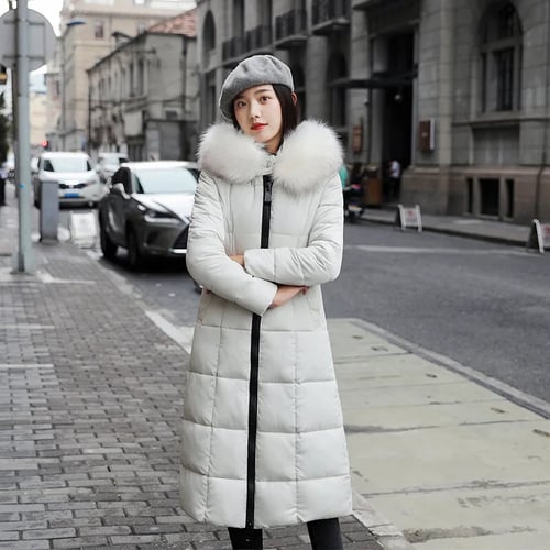 2019 New Long Winter Coat Women Plus, Fur Collar Coat Womens Plus Size
