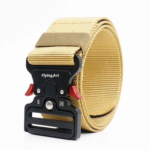 Black Military Outdoor Airsoft Tactical Emergency Steel Buckle Rescue Nylon Belt 