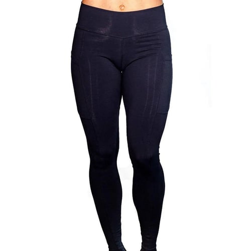 Women High Waist Yoga Pants Pockets PUSH UP Leggings Workout Gym Trousers Sports 