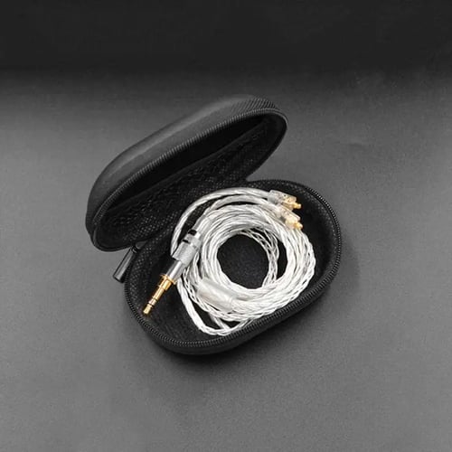 Earphone Storage Bag Earphones Accessories PU Carrying Pouch Headset Box Black 