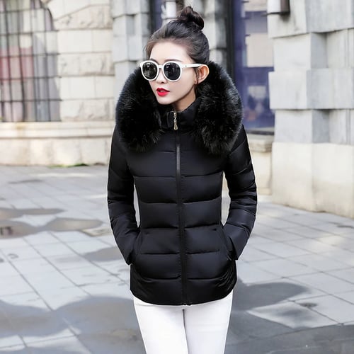 S 6xl Women Winter Coat Fake Fur Collar, Winter Coats Plus Size 2020