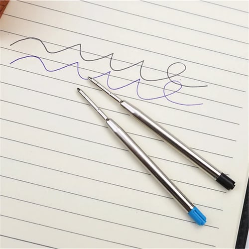 Luxury Mini Full Metal Short Ballpoint Pen With 2 Refills 0.7mm Black And Blue 