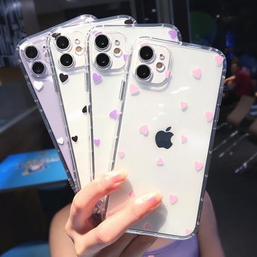 Lovecom Cute Heart Shockproof Clear Phone Case For Iphone 12 Mini 11 Pro Max Xr Xs Max 7 8 Plus Soft Full Body Back Cover Coque Buy Lovecom Cute Heart Shockproof