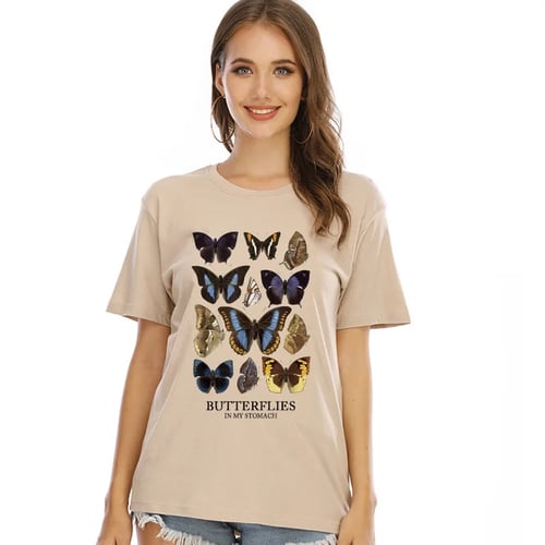 Womens Long Sleeve Tops,Womens Butterfly Printed Graphic Long Sleeve Shirts Casual Novelty T-Shirt Tee Tops Blouse