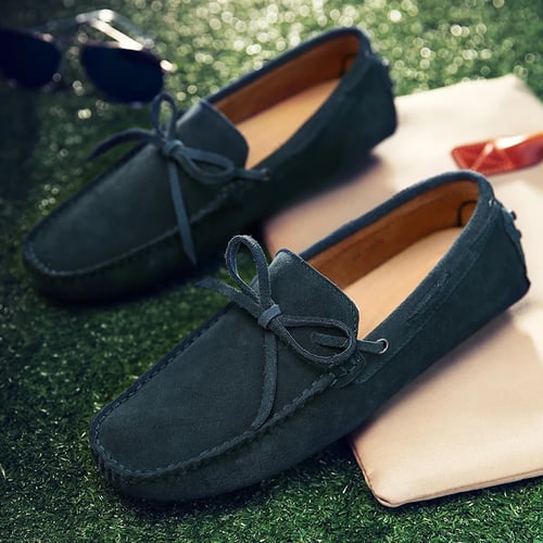Men leather loafers male driving man slip on summer flats shoes 