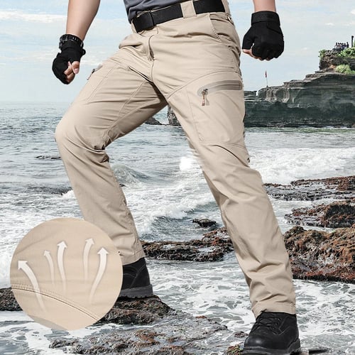 Men Outdoor Hiking Climbing Tactical Pocket Cargo Sport Trouser Waterproof Pants 