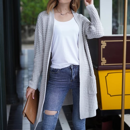 Lawrence Grey Knitted Coat blue casual look Fashion Knitted Coats Knitwear 
