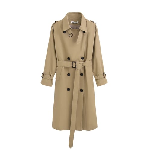 Fashion England Style Women Duster Coat, Long Tan Trench Coat Womens