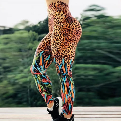 Women Yoga Pants Push Up Leggings High Waist 3D Printed Workout Trousers Joggers 