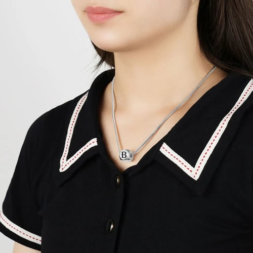 Keep Color Stainless Steel Initial Alphabet Charm Necklace With Square Letter Pendants 50cm Snake Chain Necklaces For Women Buy Keep Color Stainless Steel Initial Alphabet Charm Necklace With Square Letter Pendants