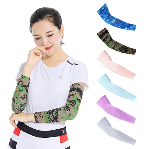 Unisex Cooling Warmer UV Sun Protection Arm Sleeves Cover for Outdoor Sports 