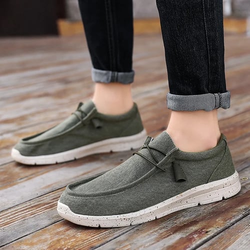Women's Casual Loafers Espadrilles Canvas Slip-On Flats Boat Shoes Lazy Shoes 