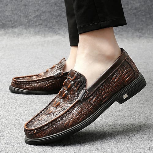 VANCAT 2018 New Comfortable Big Size 38-46 Casual Shoes Loafers Men Shoes Quality Split Leather Shoes Men Flats Moccasins Shoes,New 
