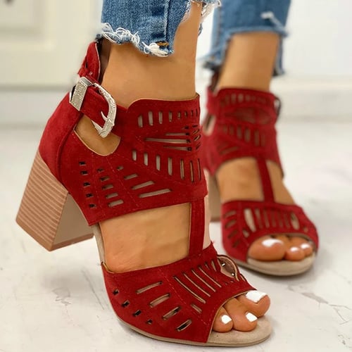 ladies hollow out bandage peep toes gladiators wedge heel sandals shoes high top 