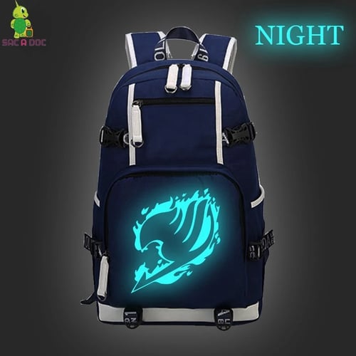 Fairy Tail Night Luminous Backpack Student School Bag Satchel Bookbag Harajuku 
