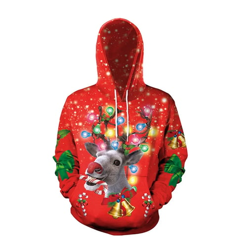 UGLY XMAS CHRISTMAS SWEATER Vacation Santa 3D Animal Print Women Men Sweatshirt
