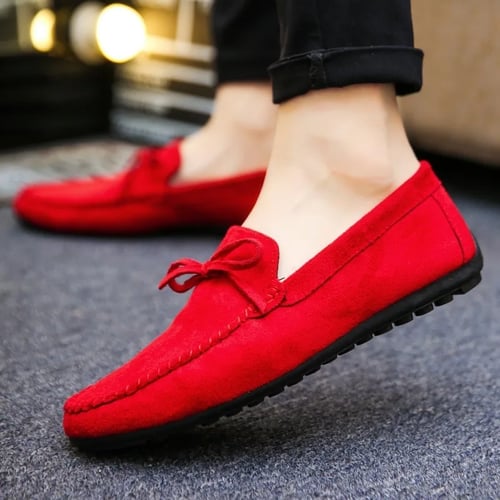 New Men‘s Driving Moccasins Shoes Leather Loafers Slip Comfortable Casual Flats 