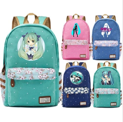 Vocaloid Miku Hatsune School Bag Canvas Backpack Rucksack Book Bag Cosplay Gift 