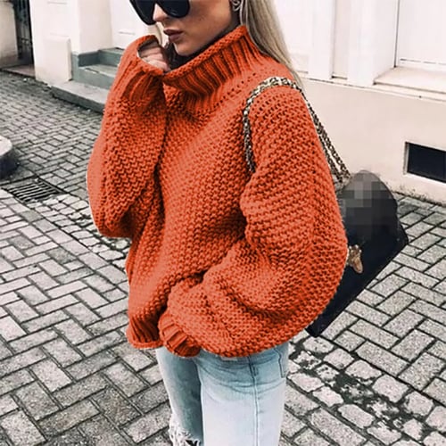 Long Sleeve Autumn Winter Sweater Women Knitted Sweaters Button Pockets Pullover Jumper Fashion 2019 O Neck Female,Red 