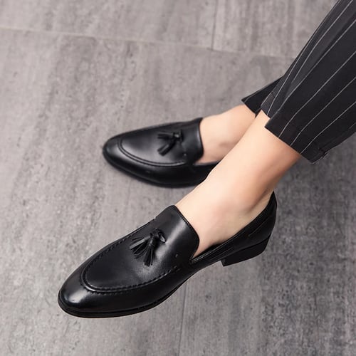 Men Mens Business PU Leather Shoes Classic Slip-on Loafers Tassel Pendant Decoration Outsole Shoes