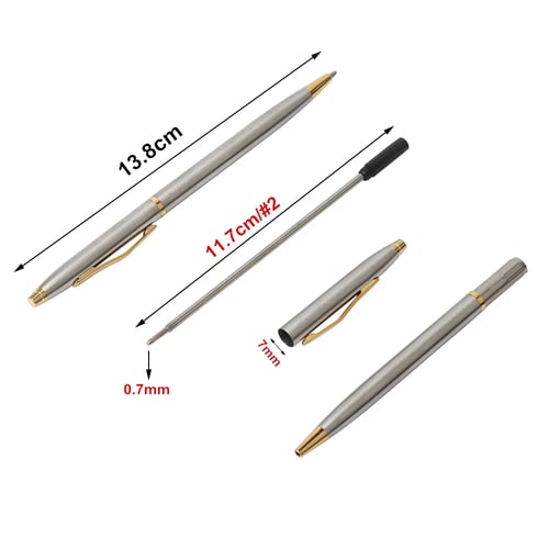 Stainless Steel Metal Push Ballpoint Pen Baoer 37 Ball Point Pen Gift Stationary 