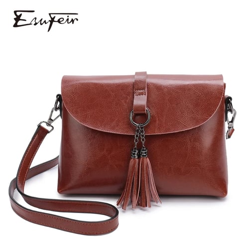 cross body bag shoulder bag Genuine leather hand bag red black brown 