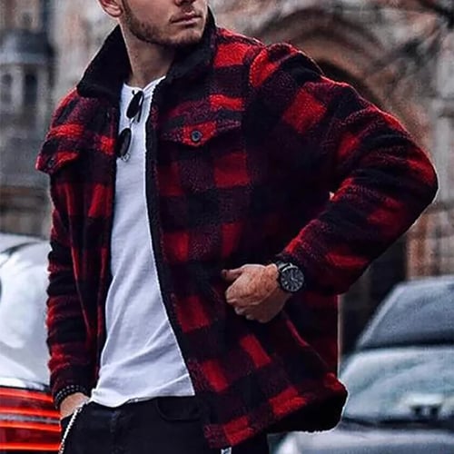 Men Clothing Fashion Winter Coat, Mens Red And Black Winter Coat