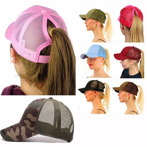 XINBONG Fashion Casual Ponytail Baseball Cap Women Adjustable Hat Shine Hip Hop Cap for Women Dad Hat Glitter Mesh Hat