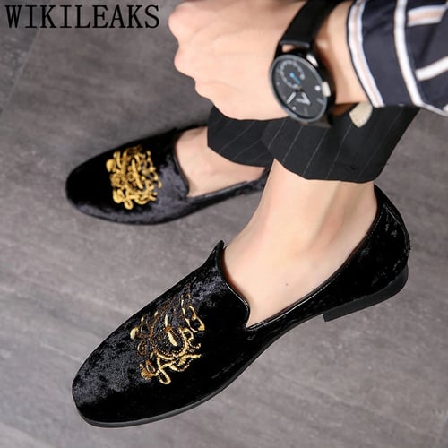 Mens Embroider Casual Loafer New Real Leather Business Party Dress Formal Shoes 