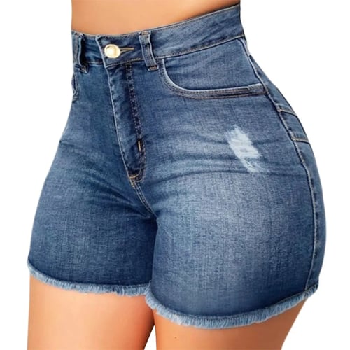 Women Tassel Denim Jeans Shorts Vintage High Waist Casual Shorts Jeans Girl Lace up Shorts Plus Size S-XL 